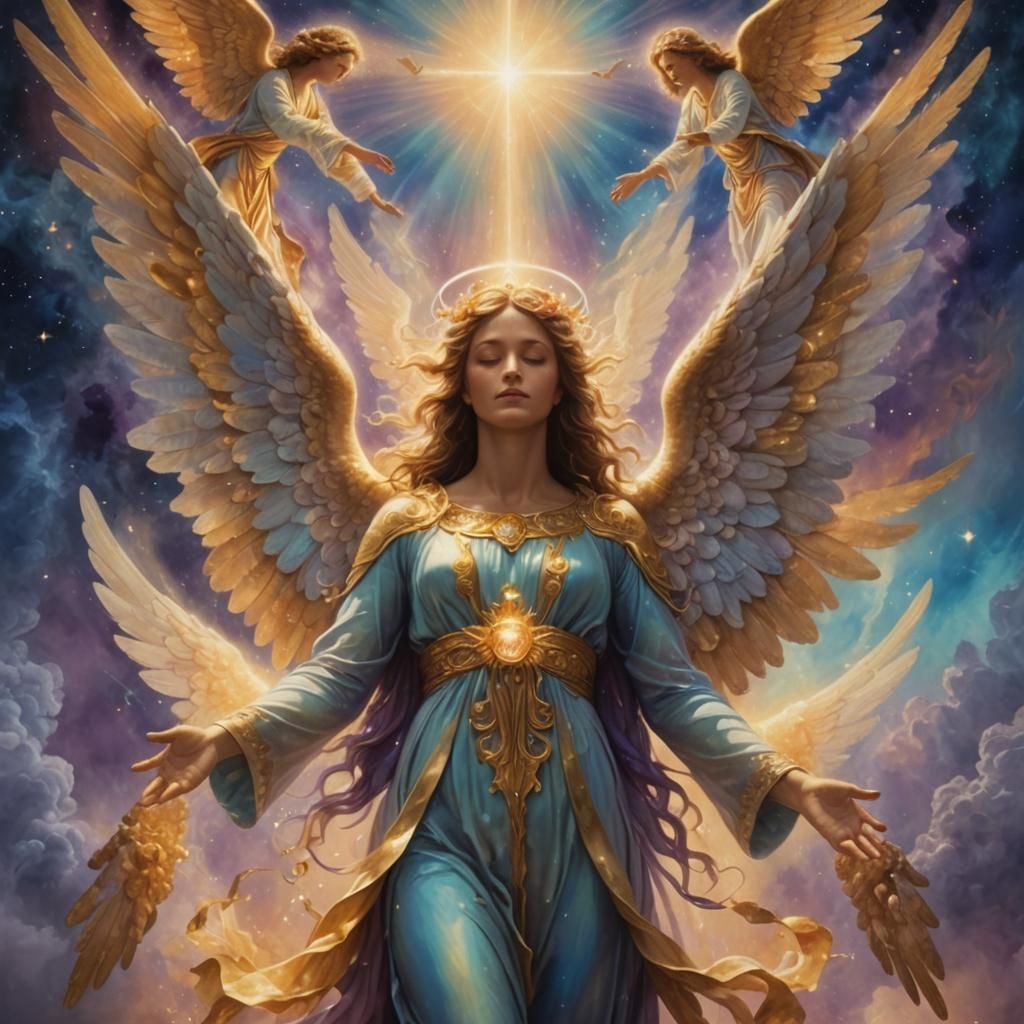 Angels Channeling Divine Energy in Astral Realms