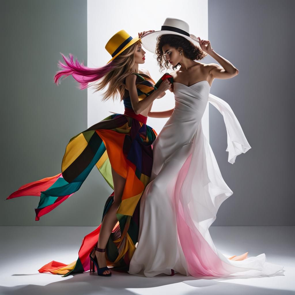 Cat fight on the catwalk