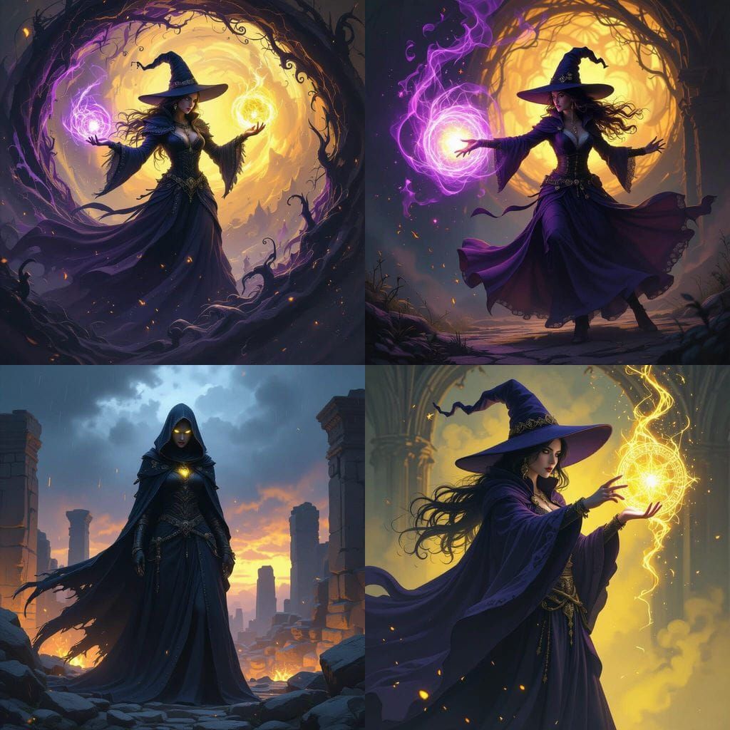 Dark Fantasy Witch in Dynamic Lighting