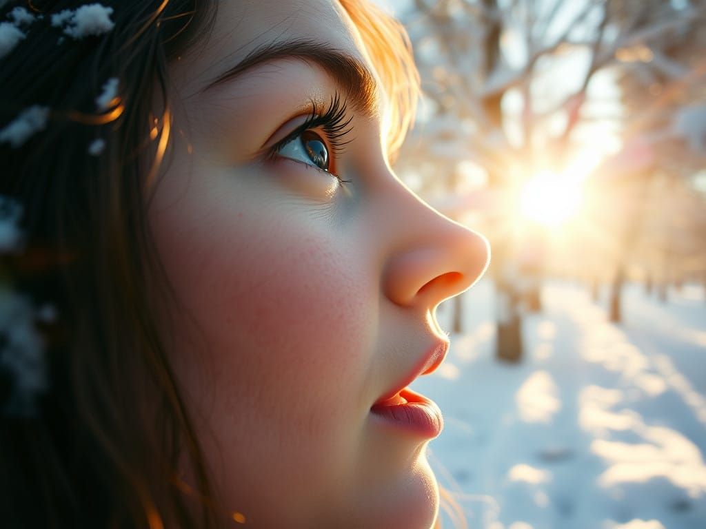 Warm Winter Portrait in Vibrant Color