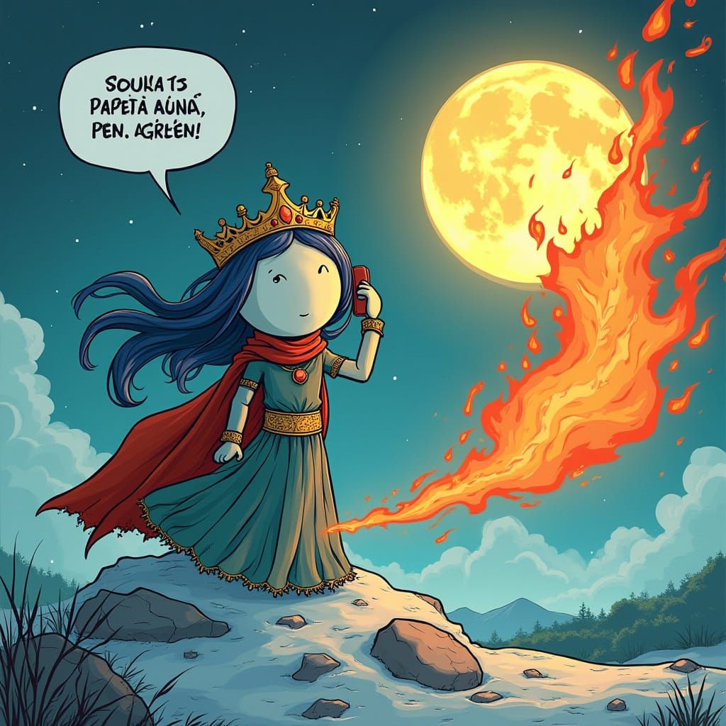 Heroic Stick Figure Bob as Goddess of Ice