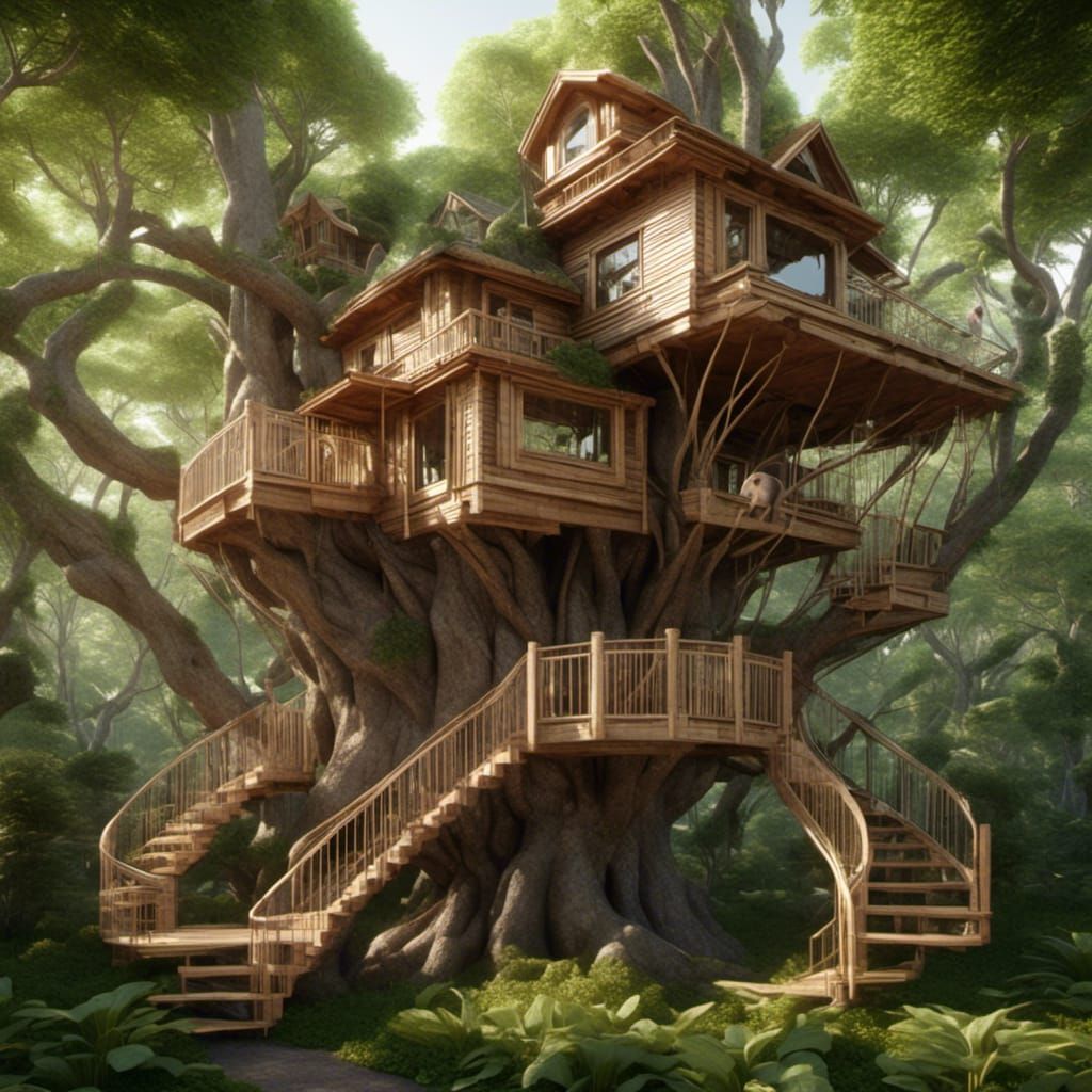 Treehouse with Big Porches and Pugs