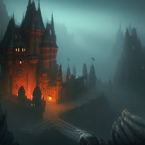 Deathly Silent Castle: Detailed Matte Painting