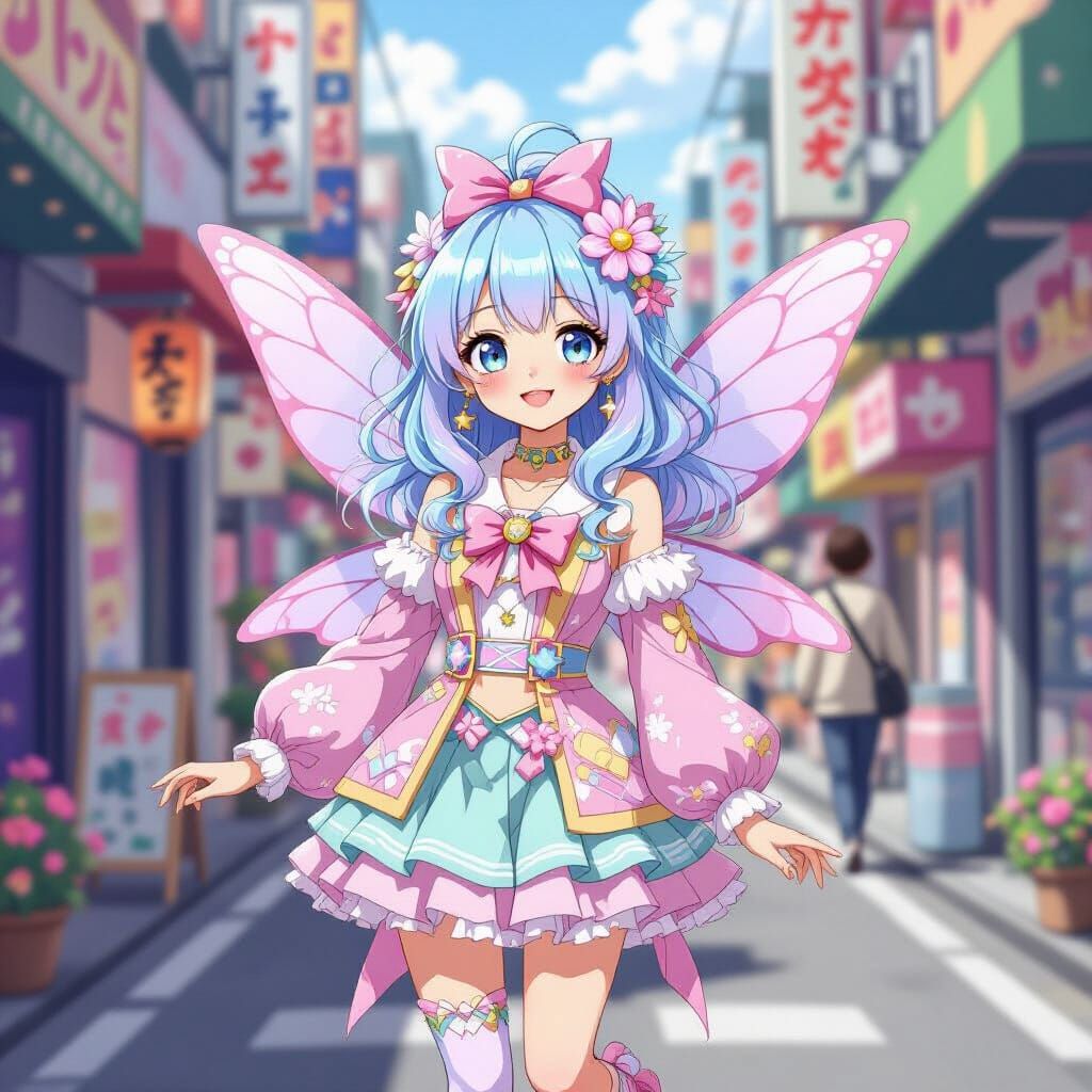 Kawaii Fairy in Harajuku Fashion Inspired by Takashi Murakam...