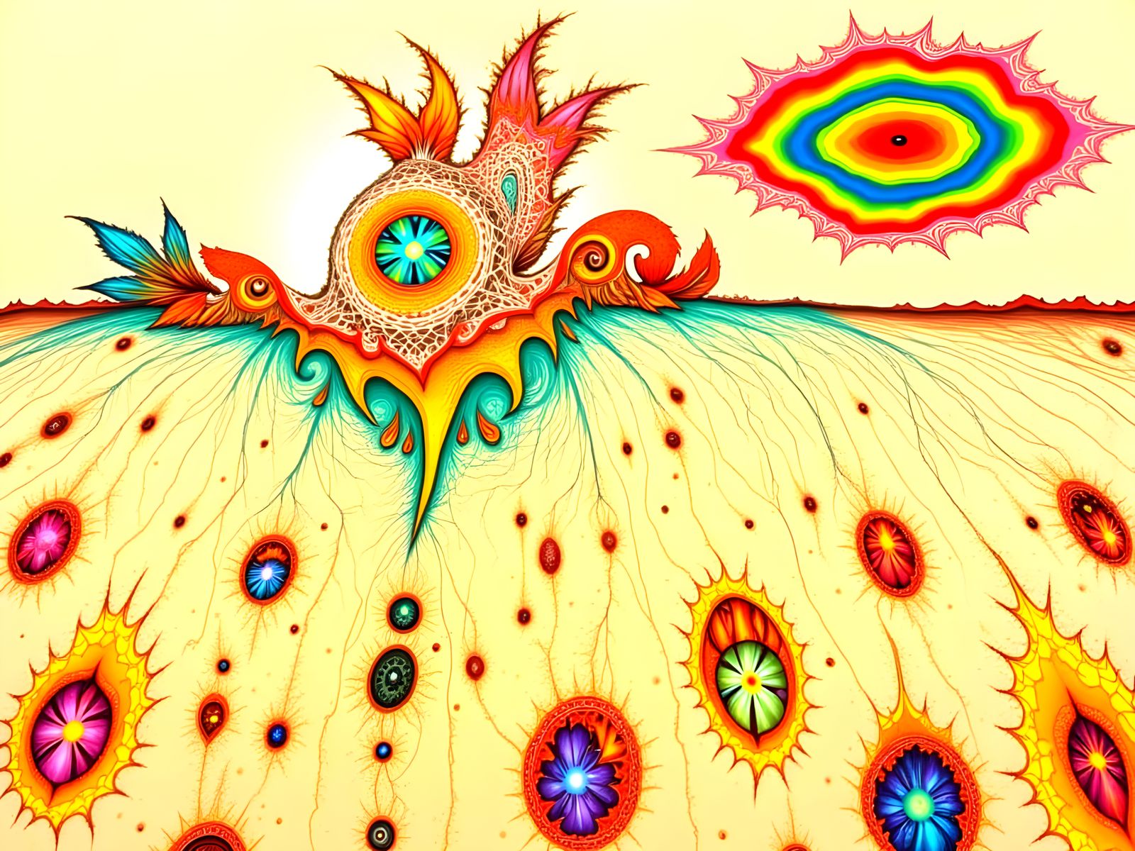 Fractal Architectural Forms in Abstract Color Field