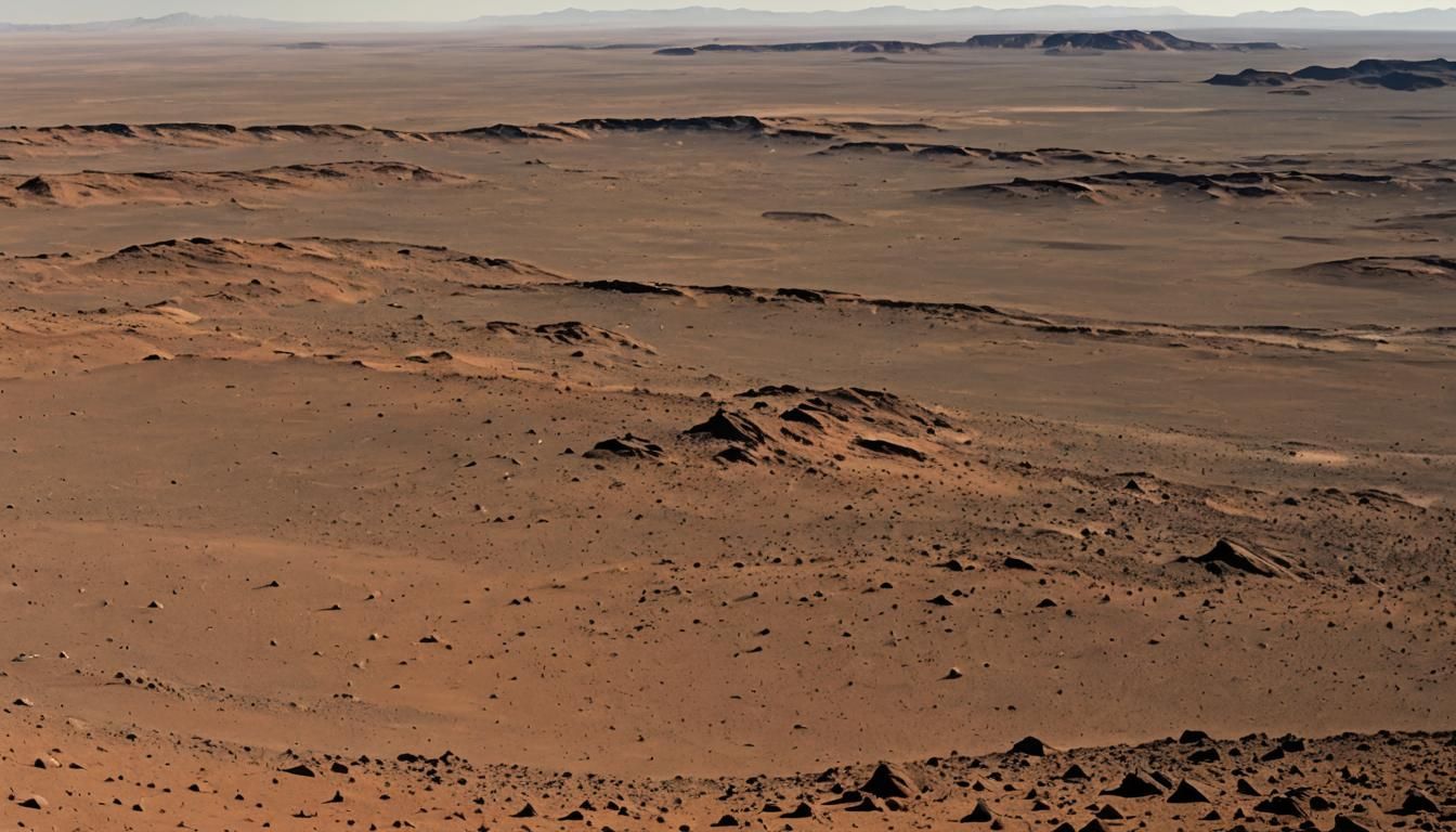 Vast Martian Landscape Horizon