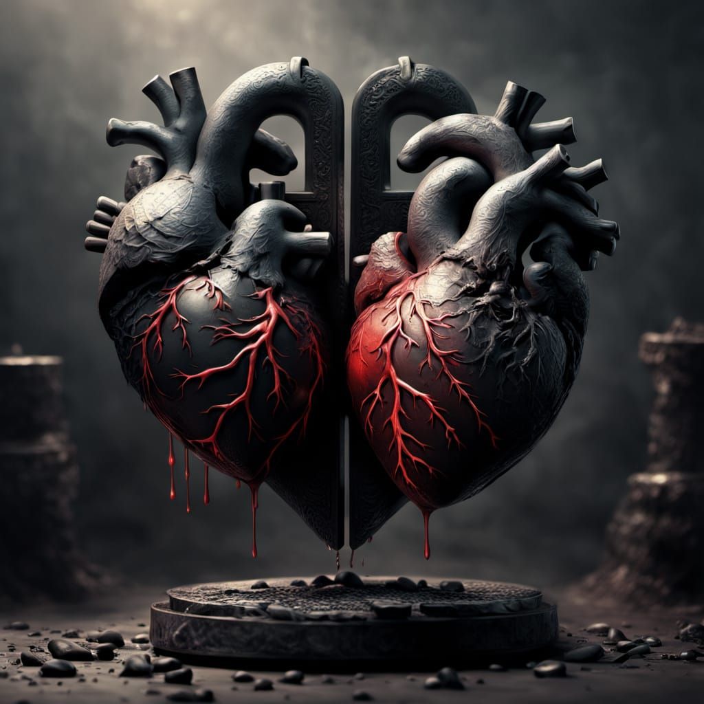 Hearts on a Weight: Dramatic Digital Painting