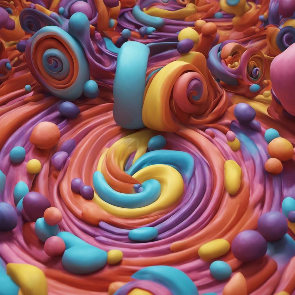Colorful Swirl in Pixar Style 3D Digital Art
