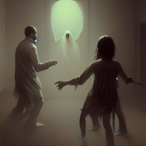 Ethereal Ghosts Dancing in Dark Fantasy Style