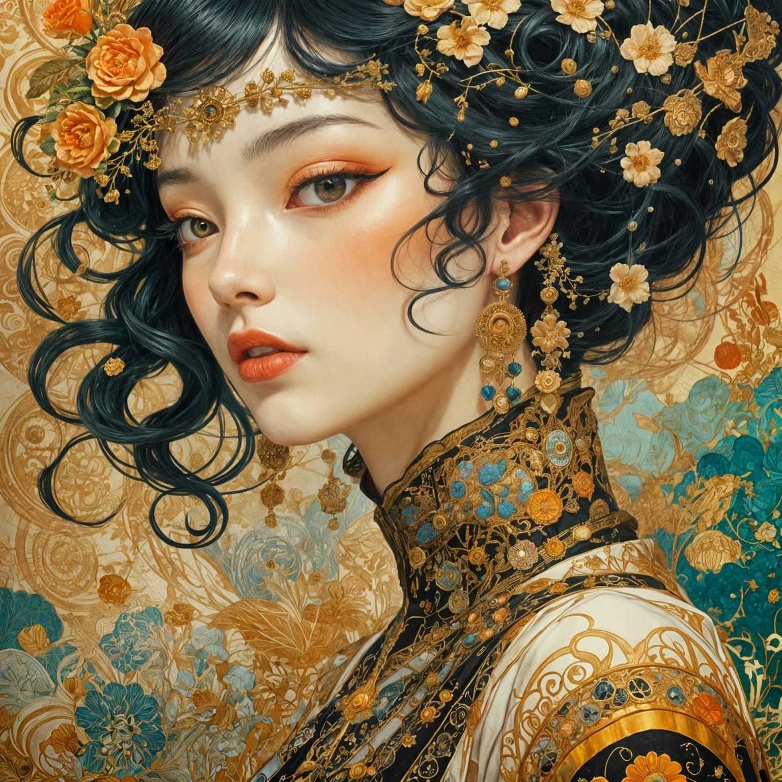 Whimsical Portrait in Cyberpunk Aesthetic