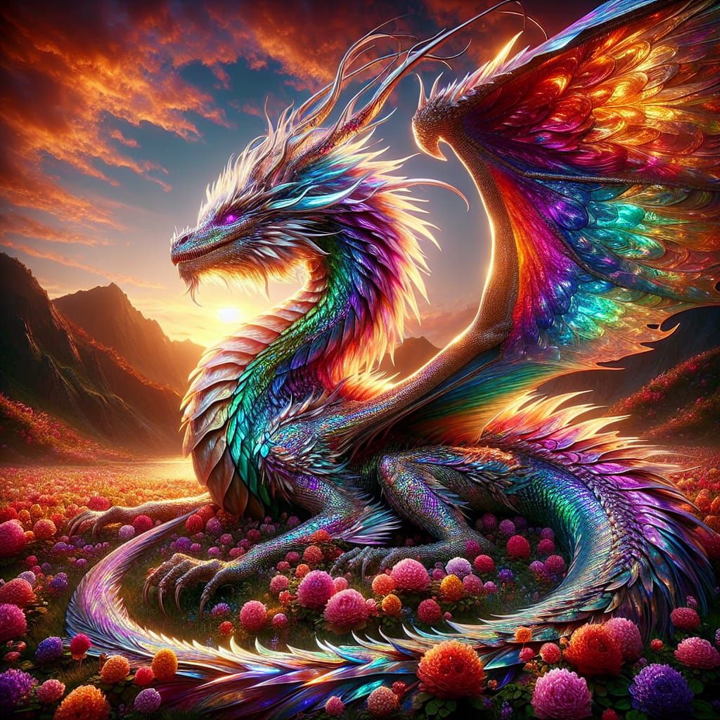 Ethereal Dragon in Lush Paradise