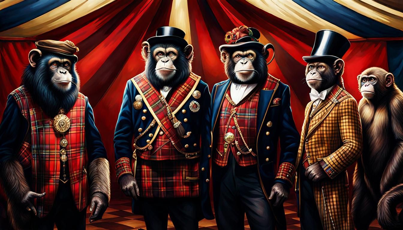 Plaid Circus: Hyperrealistic Animals in Scottish Tent