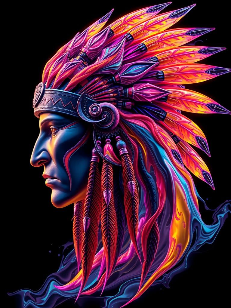 Apache warrior abstract style