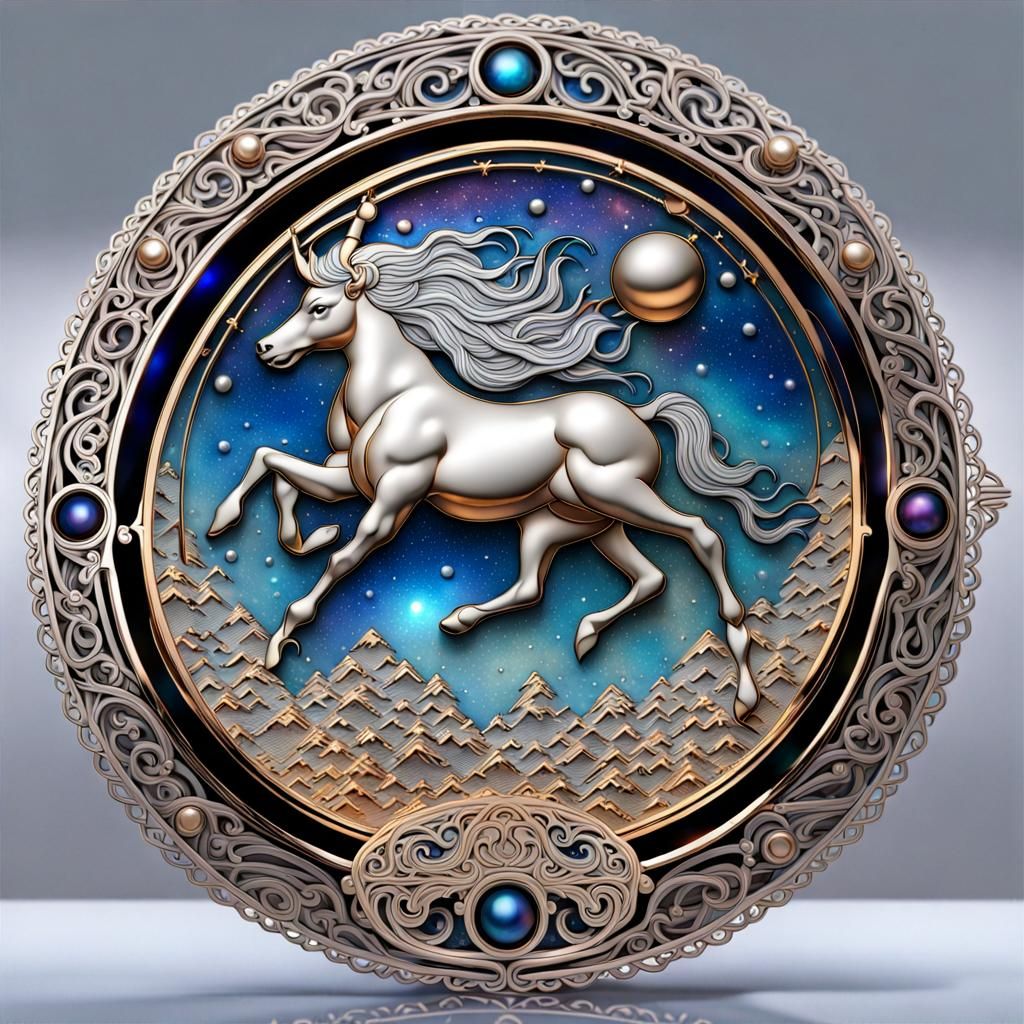 Filigree Sagittarius Zodiac Sign in Metal