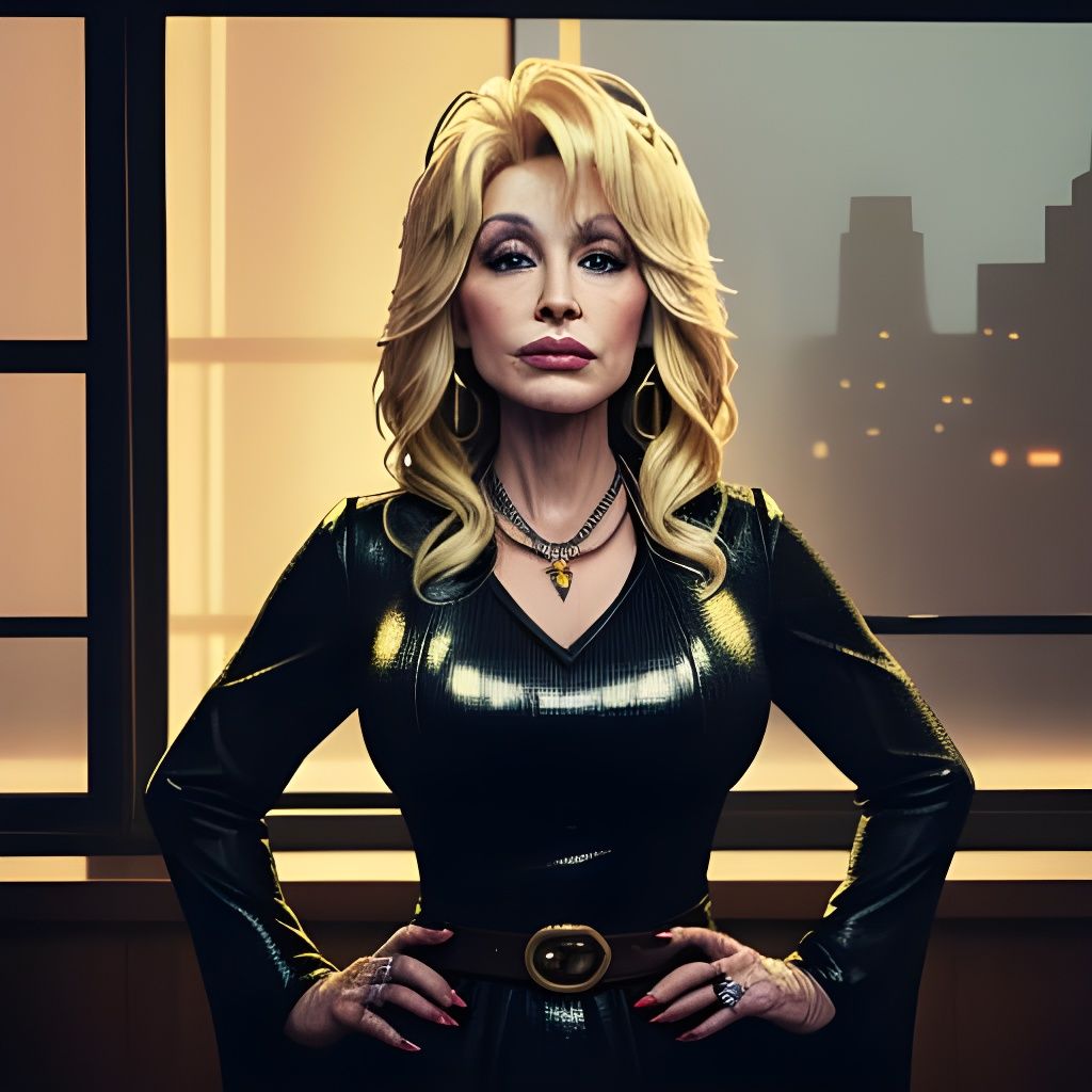 Dolly Parton Flat Illustration in Comic Book Style