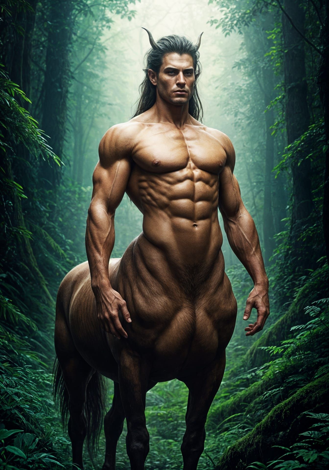 Centaur in Mystical Forest: Hyperrealistic Concept Art