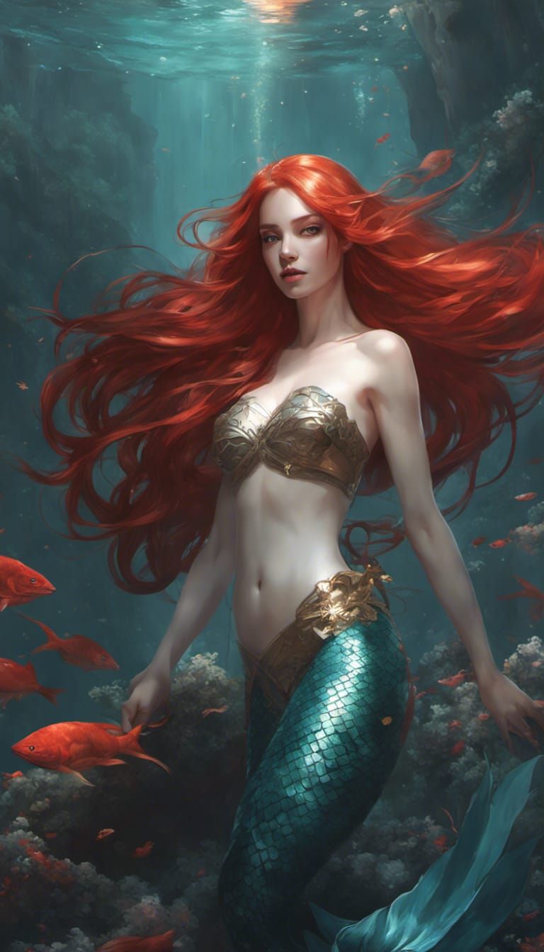 Stunning Mermaid Portrait in Hyperdetailed Digital Art