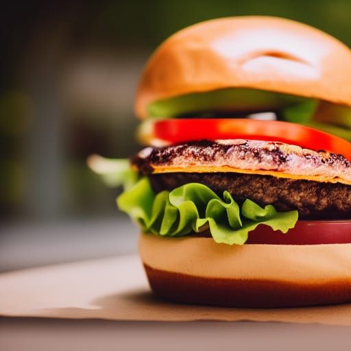 Delicious Burger Captured with Professional Photography Tech...