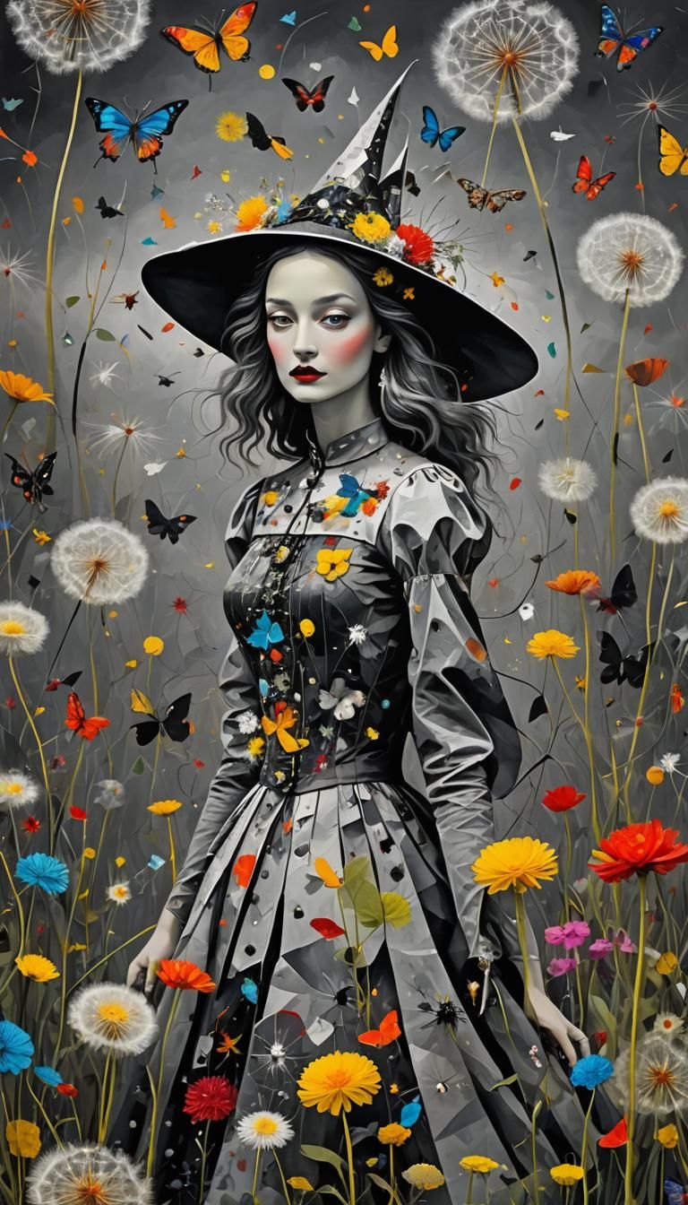 Fairy Witch Dreamscape in Salvador Dali Style