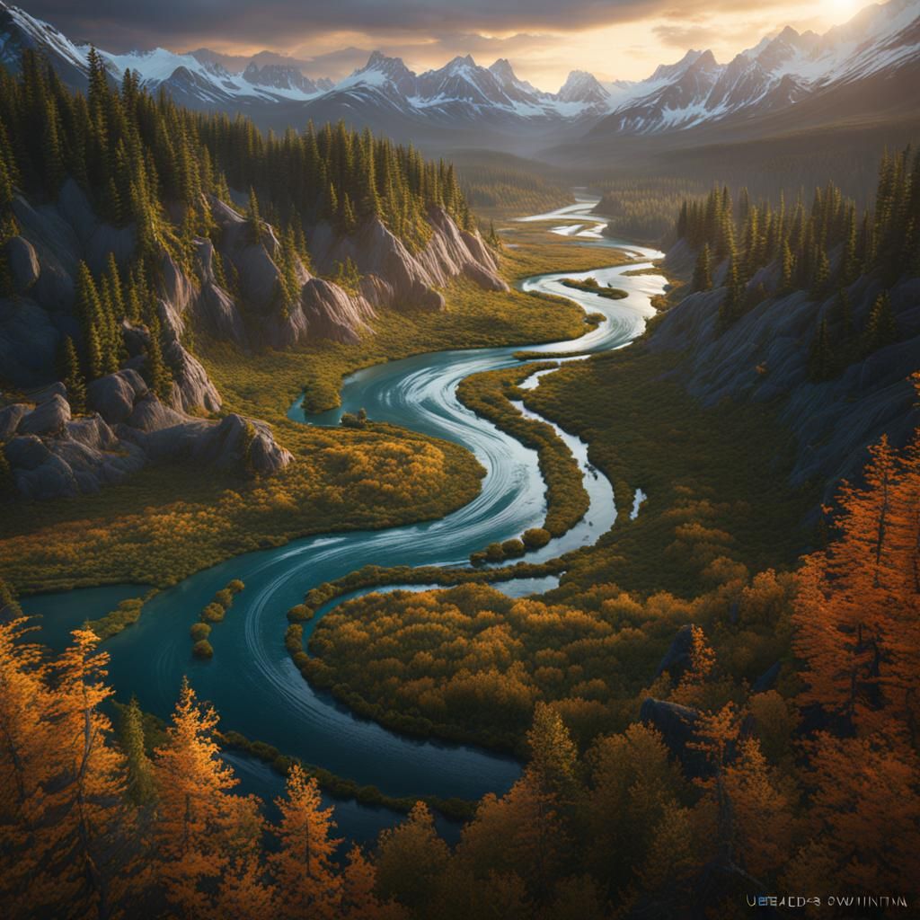 Nowitna River Alaska: Detailed Matte Painting