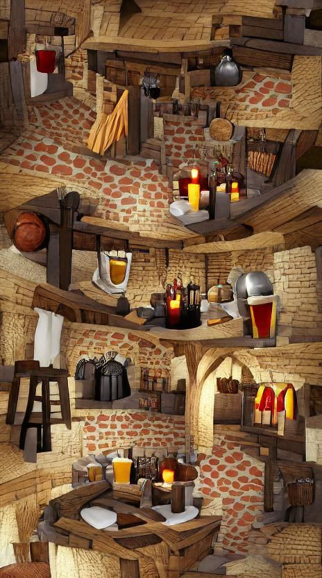 Cozy Medieval Tavern Interior Design