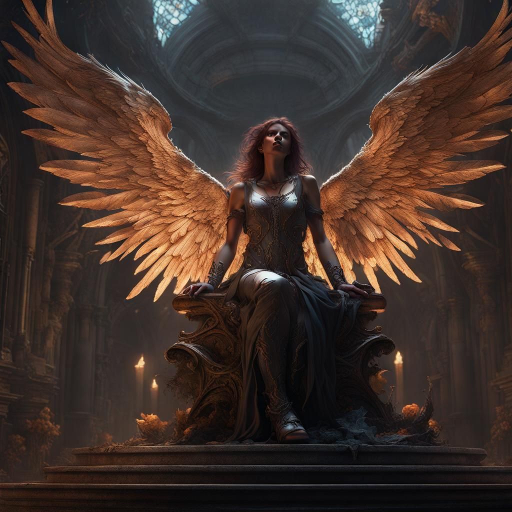 Fallen Angel: Dark Fantasy Masterpiece in 8K