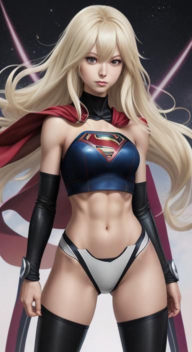 Supergirl Anime-Style Fitness Concept Art