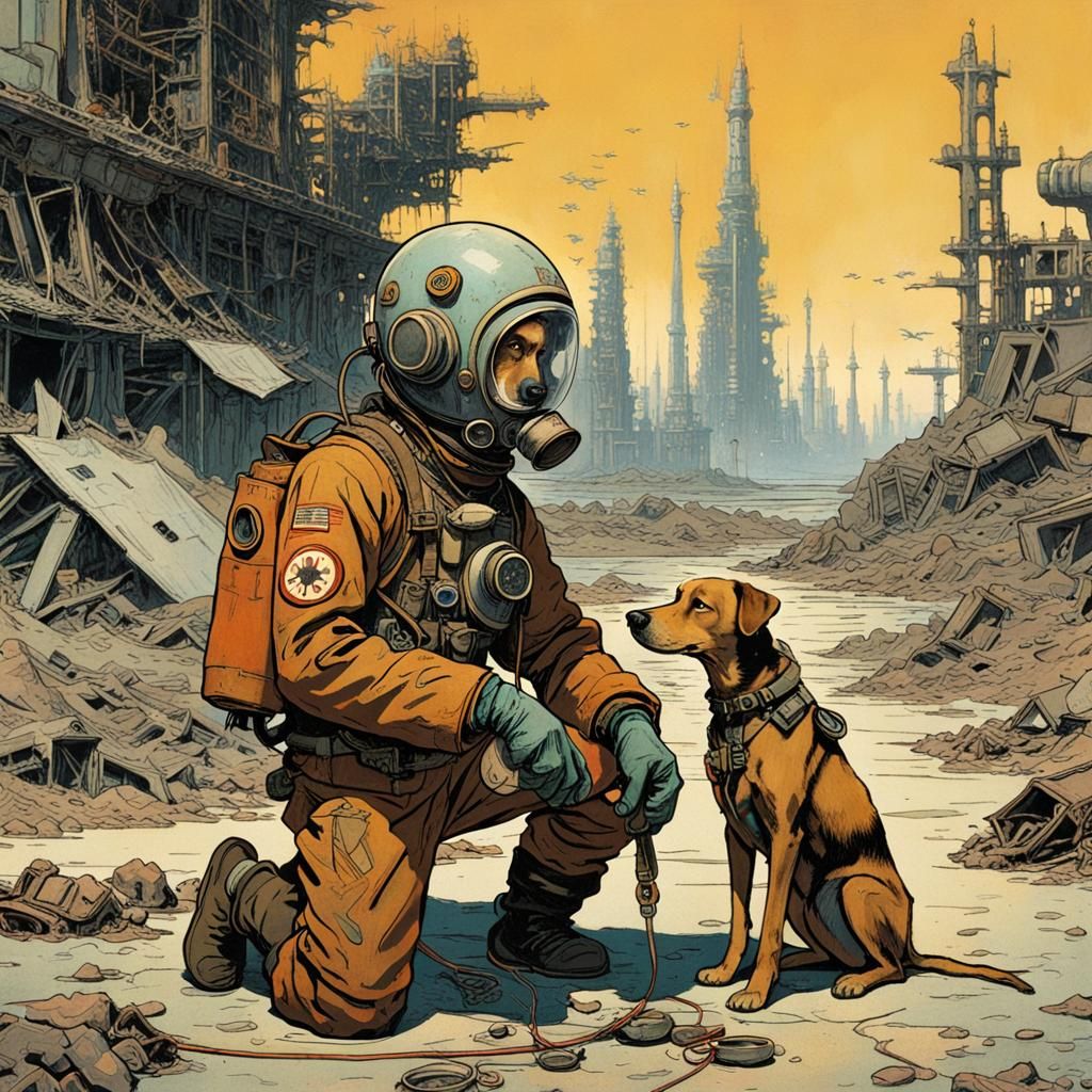 Post-Apocalyptic Atompunk Future with Boy and Dog