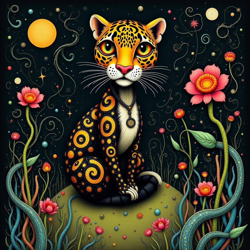 Regal Jaguar in Dreamlike Forest Scene
