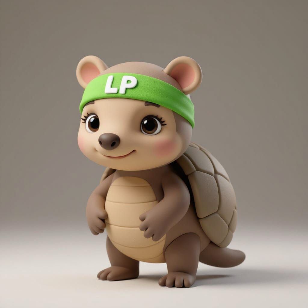 Baby Armadillo Character Design in Pocoyo Style
