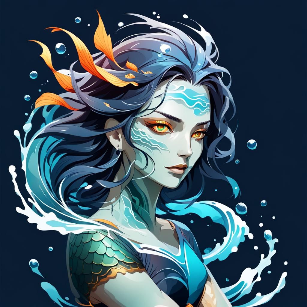 Elegant Sea Siren Emerges from the Deep