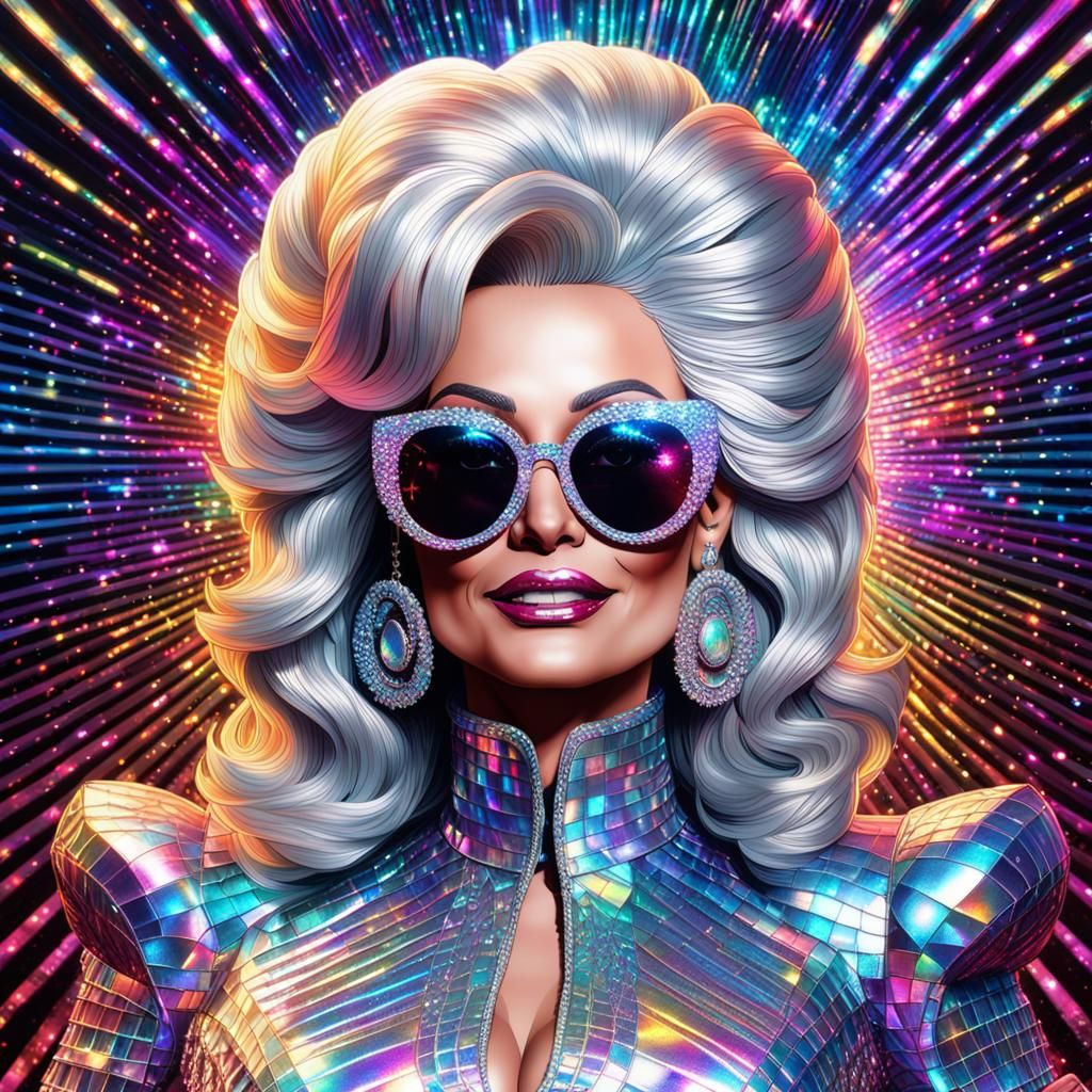 Holographic 3D Dolly Parton in Disco Style
