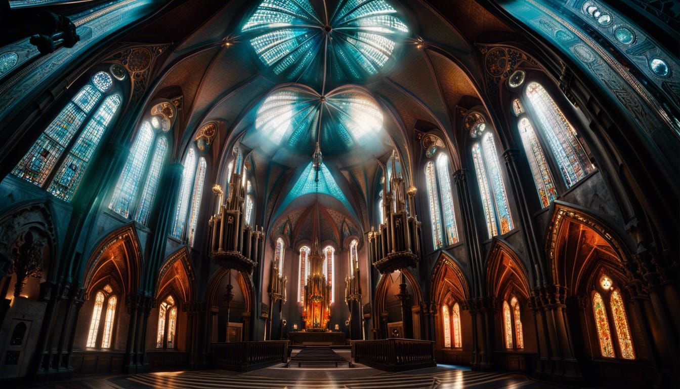 Eerie Art-Deco Basilica with Soaring Spires