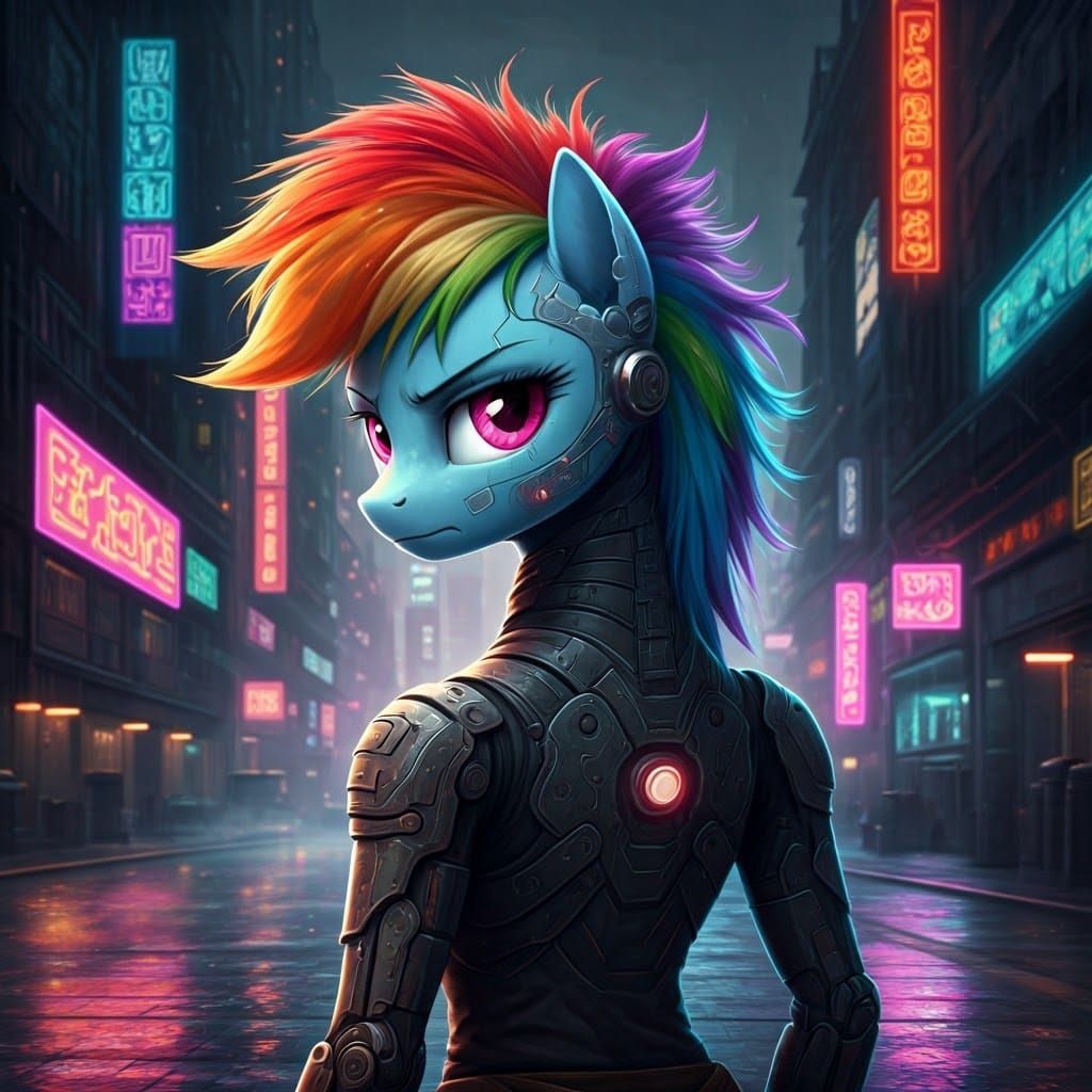 Cyberpunk Warrior in Gritty Dystopian Cityscape