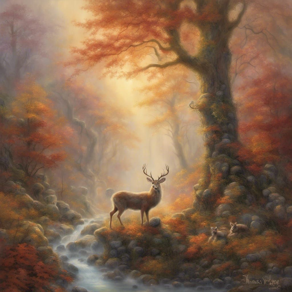 Whimsical Forest Animal in Autumn Fantasy