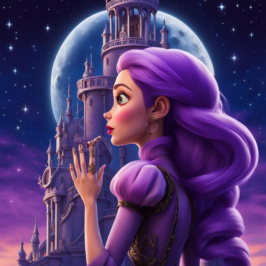 Rapunzel with Mechanical Arm in Bone Tower
