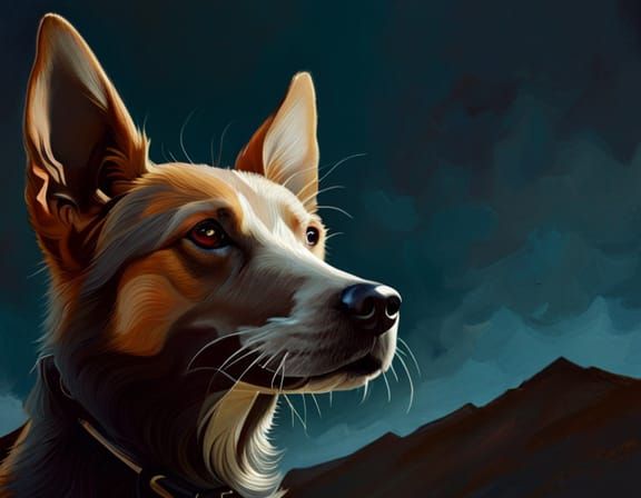 Hyperrealistic Painting of an Africanis Dog