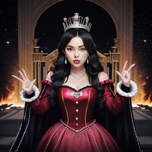 Queen of Hearts Ruling a Bright Universe