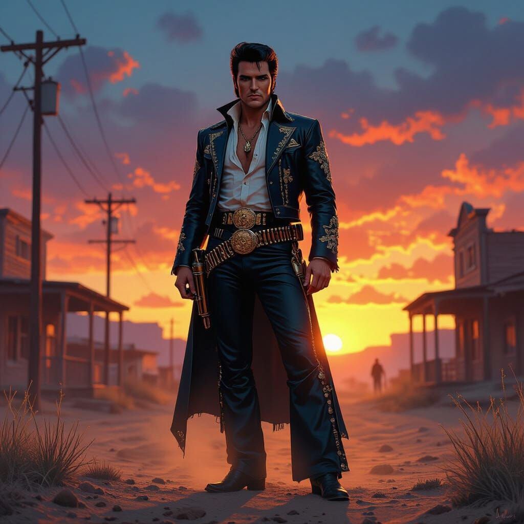 Elvis Presley as Western Hero in Sunset Frontier
