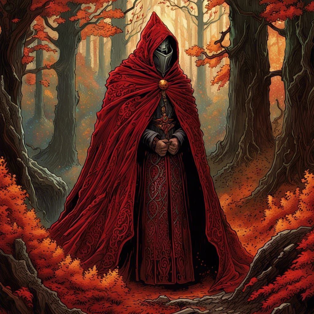 High Gothic Wizard in Autumnal Forest