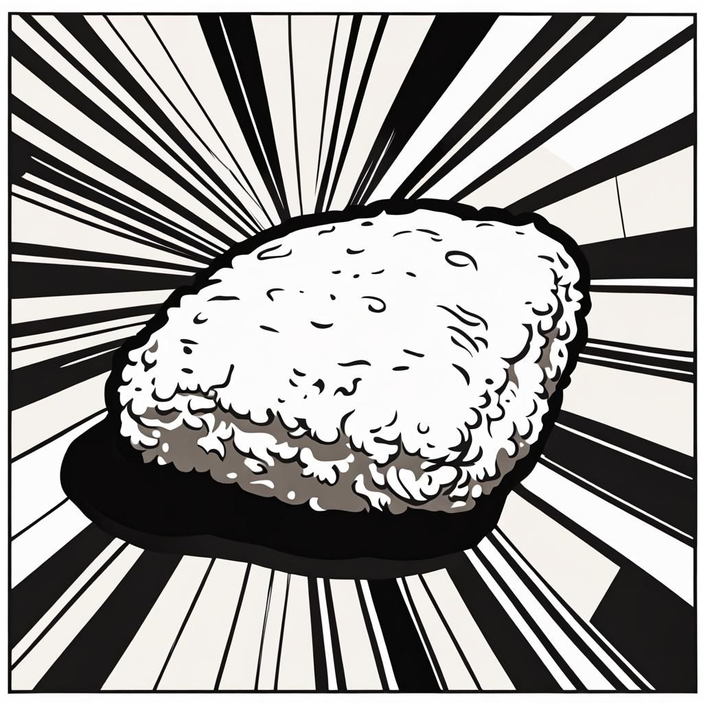 Pop Art Chicken Nugget on Black and White