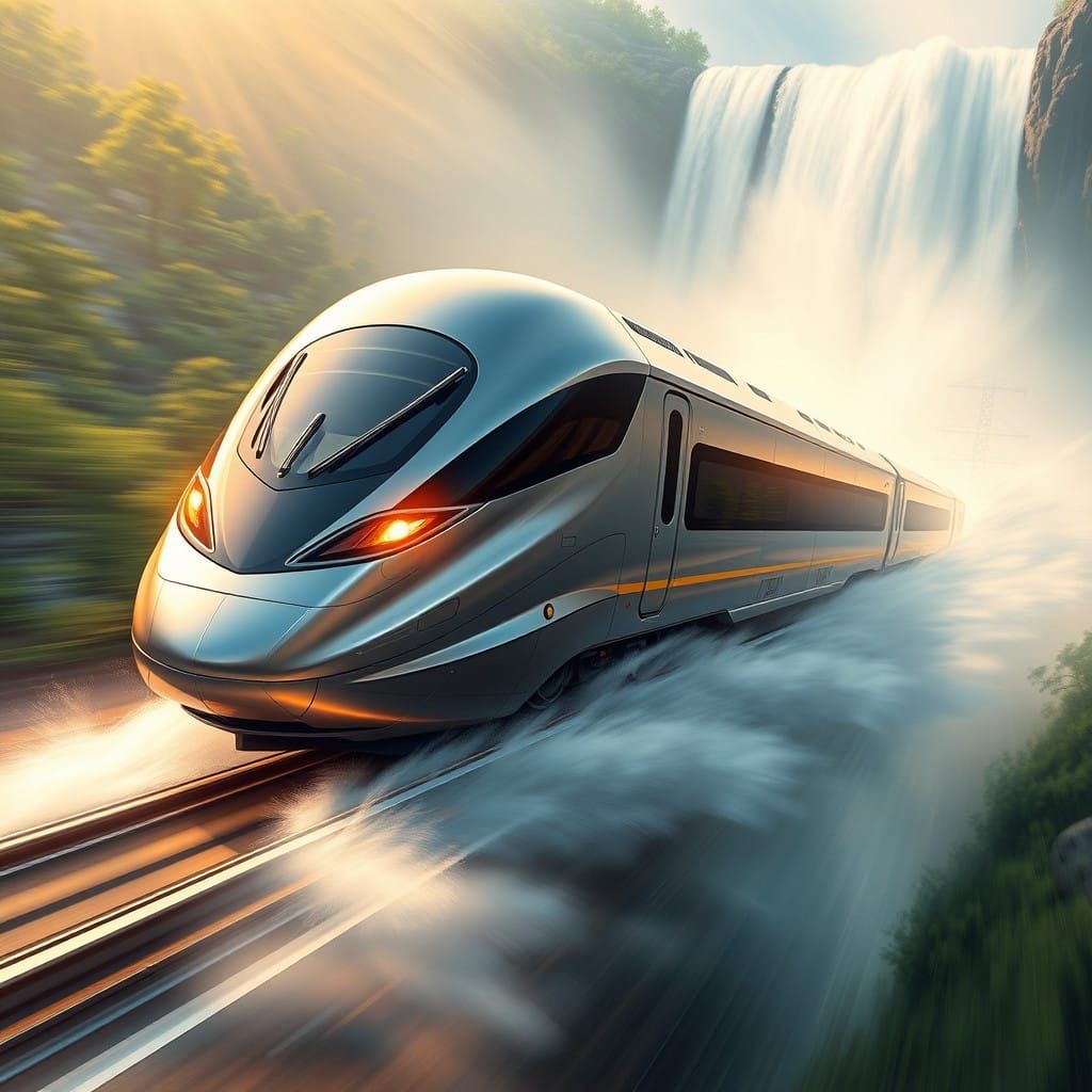 Hyperrealistic Train in Hyper-Realistic Splash Art Style