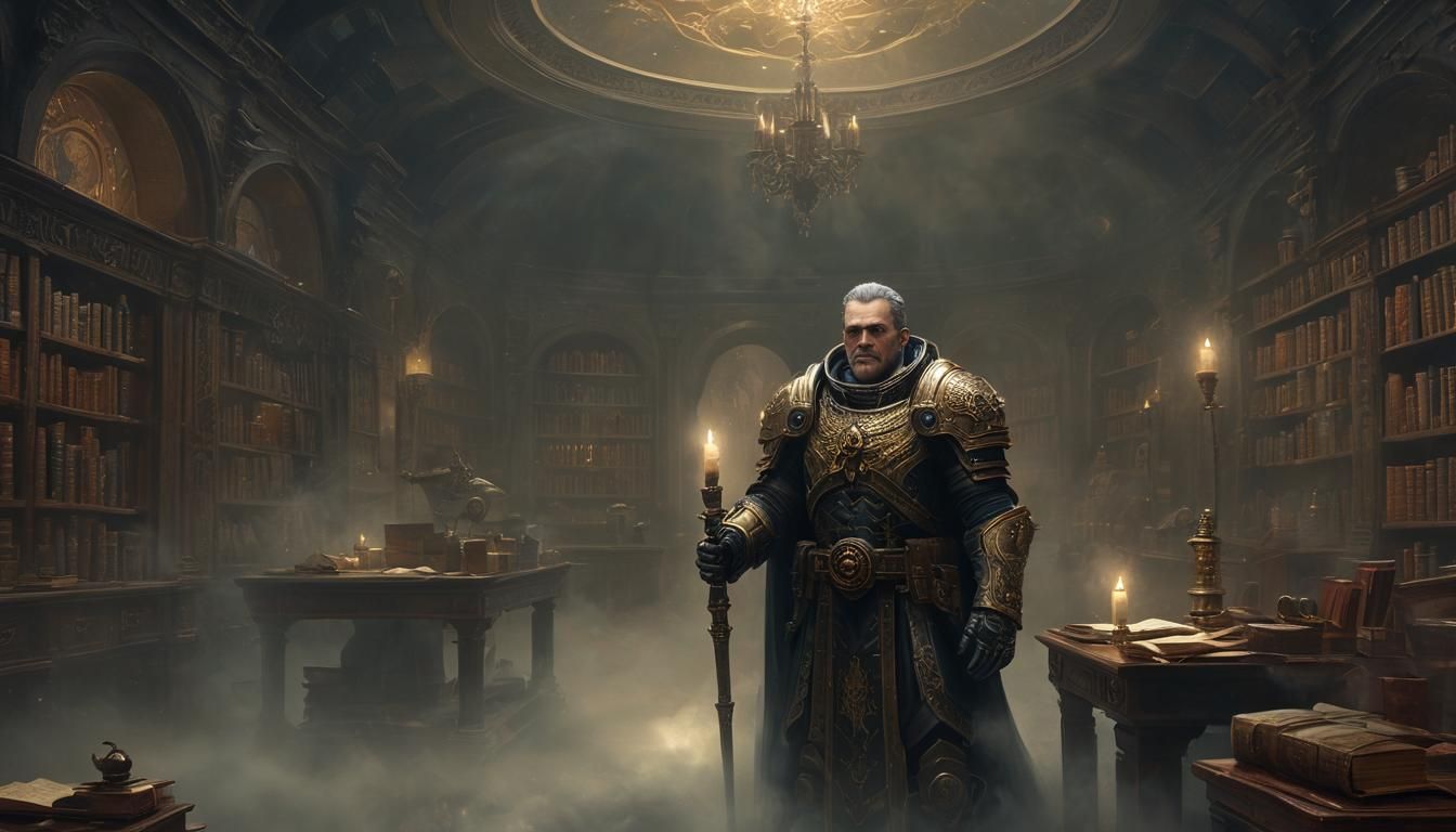 Ethereal Space Marines Portrait with Misty Glow