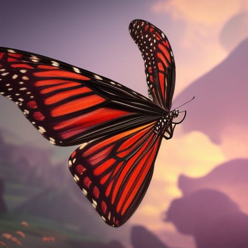 Majestic Fantasy Butterfly in Vibrant Color