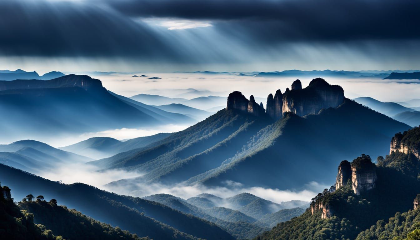Blue Mountains Captured in Moody Haze