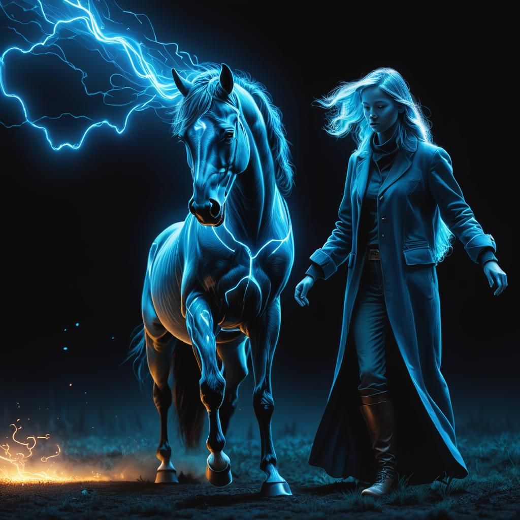 A Realistic Digital Portrait of a Transparent Dancer Dancing...