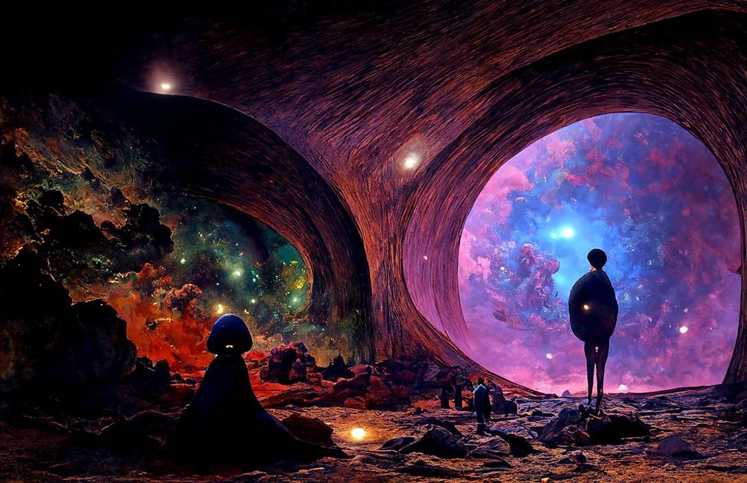 Cosmic Sci-Fi Photoillustration of Deep Space