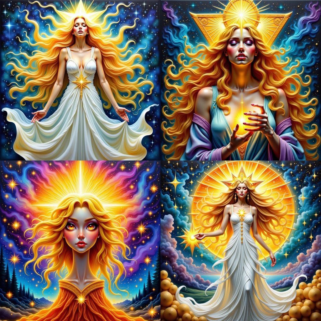 Dream Goddess in Acrylic Impasto Style