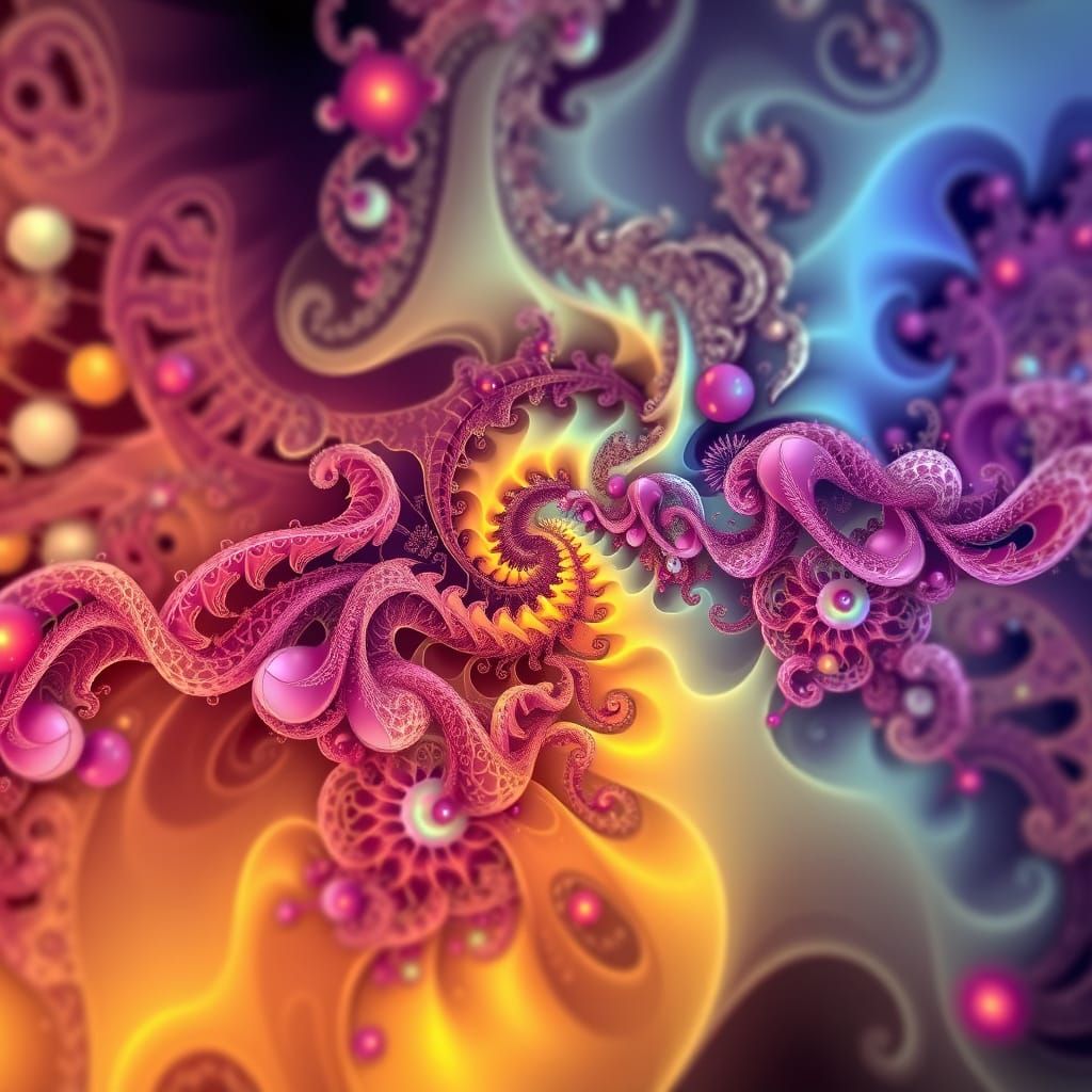 Abstract Fractal Patterns with 3D Shading