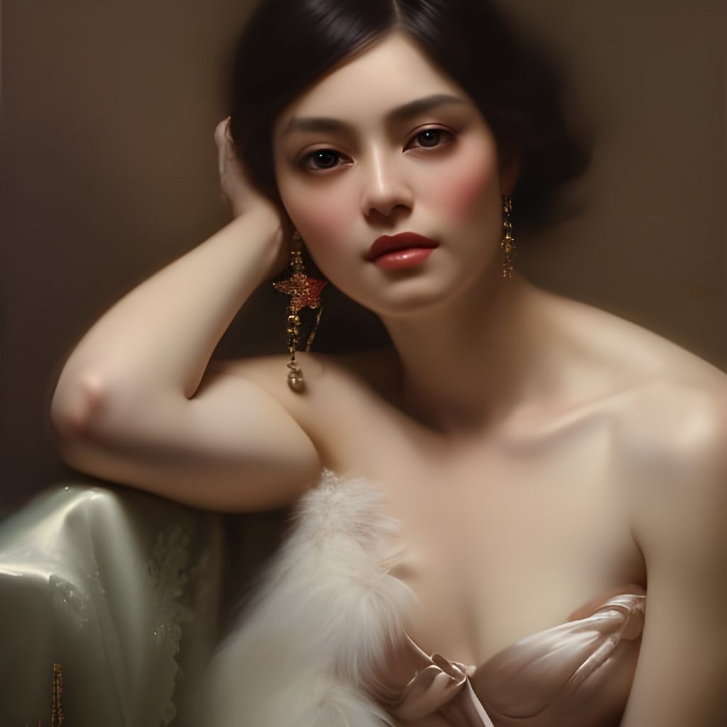 Provocative Christmas Beauty Portrait in Hyperrealism